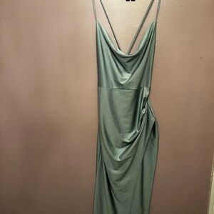 Elegant Green Draped Dress